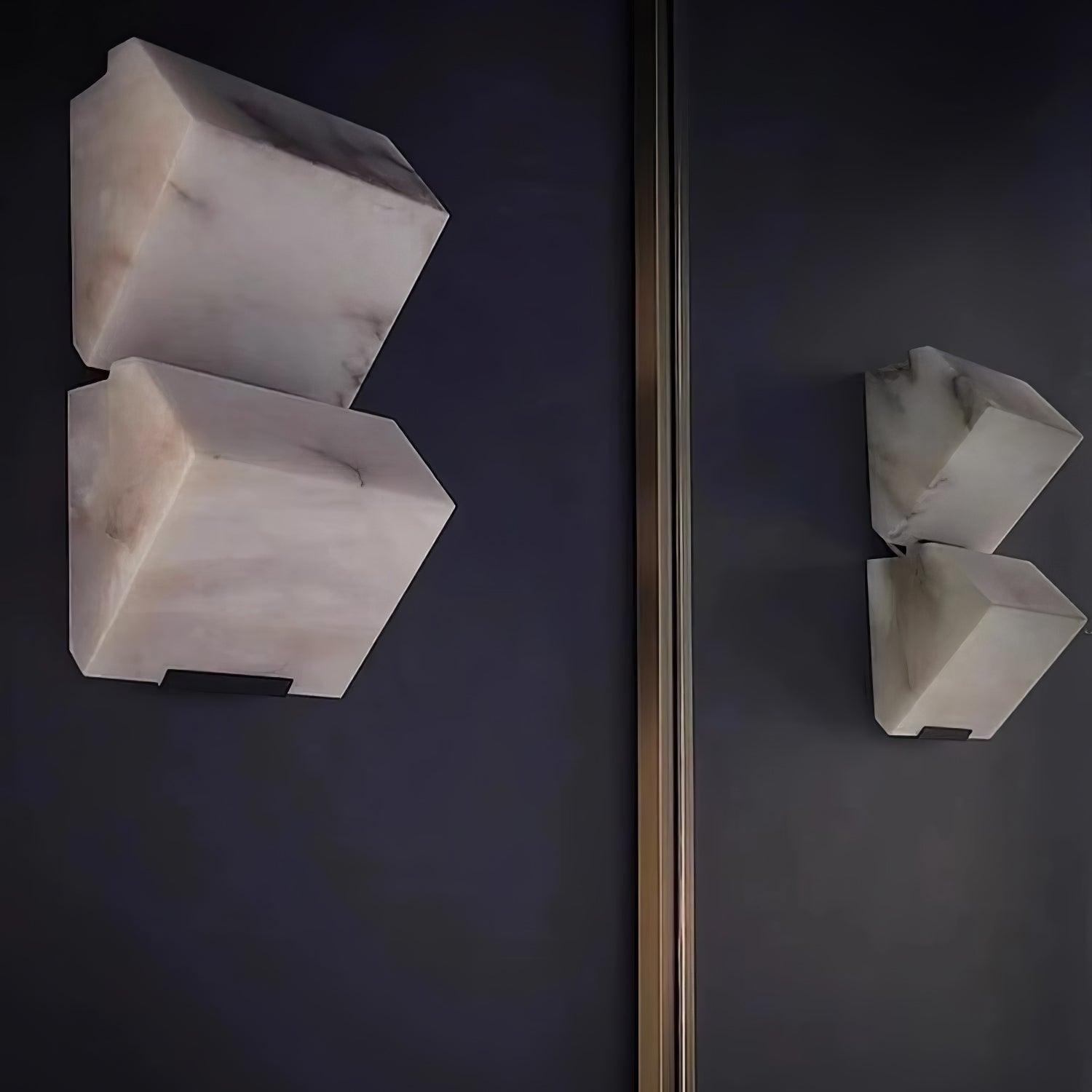 Block Alabaster Wall Sconce
