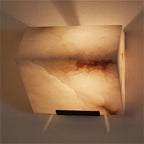 Block Alabaster Wall Sconce