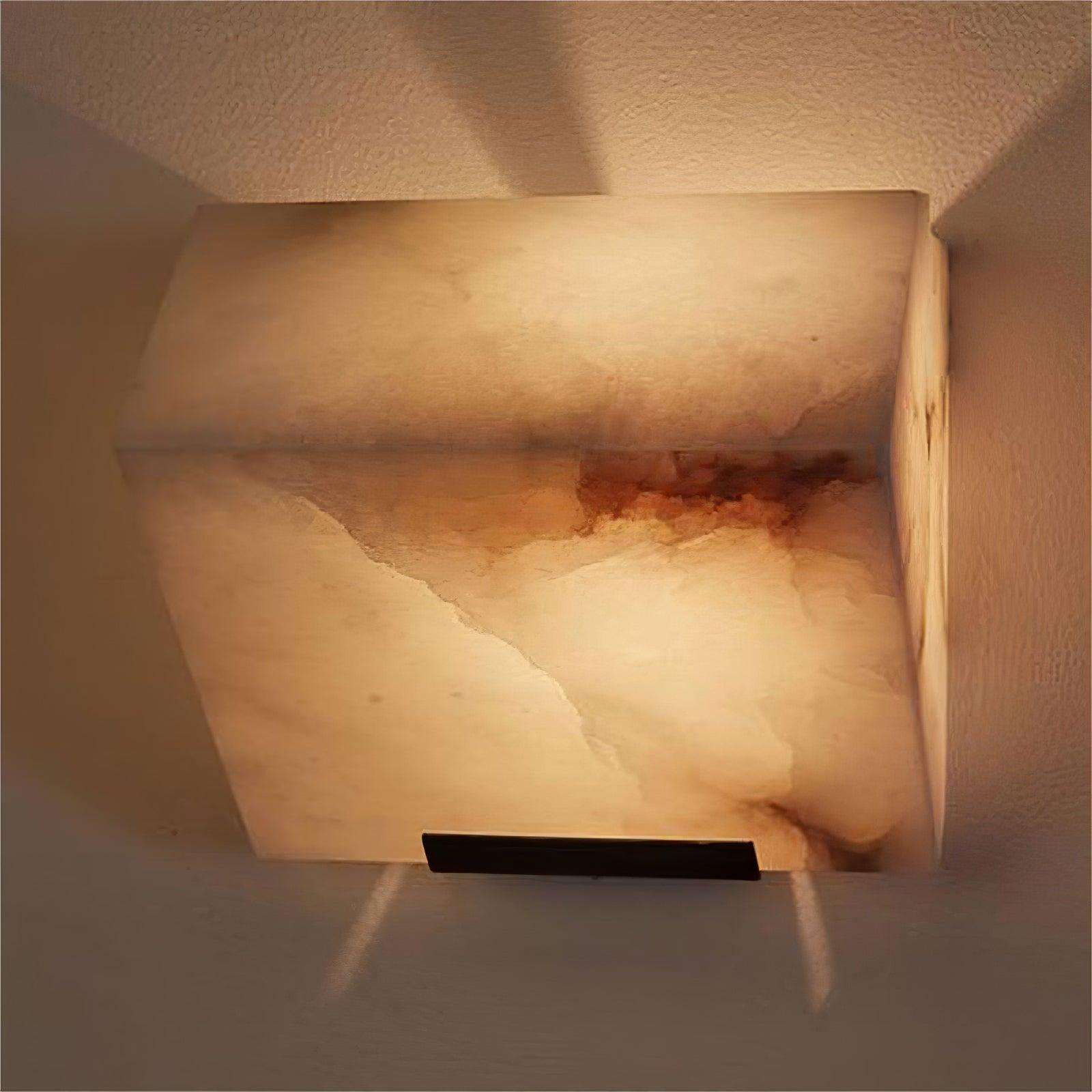 Block Alabaster Wall Sconce