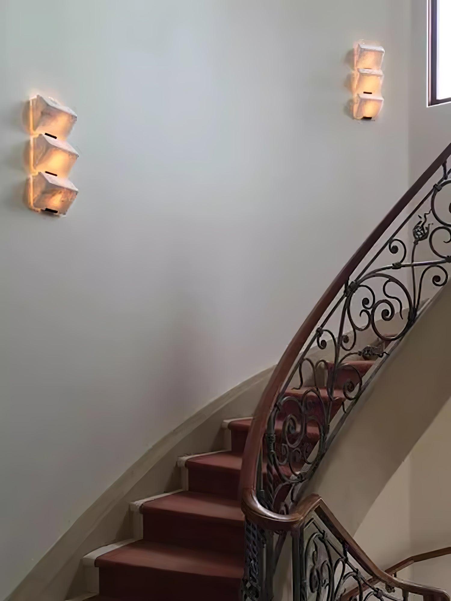 Block Alabaster Wall Sconce