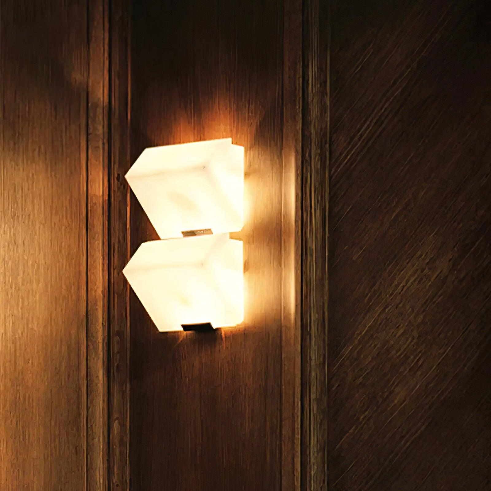 Block Alabaster Wall Sconce