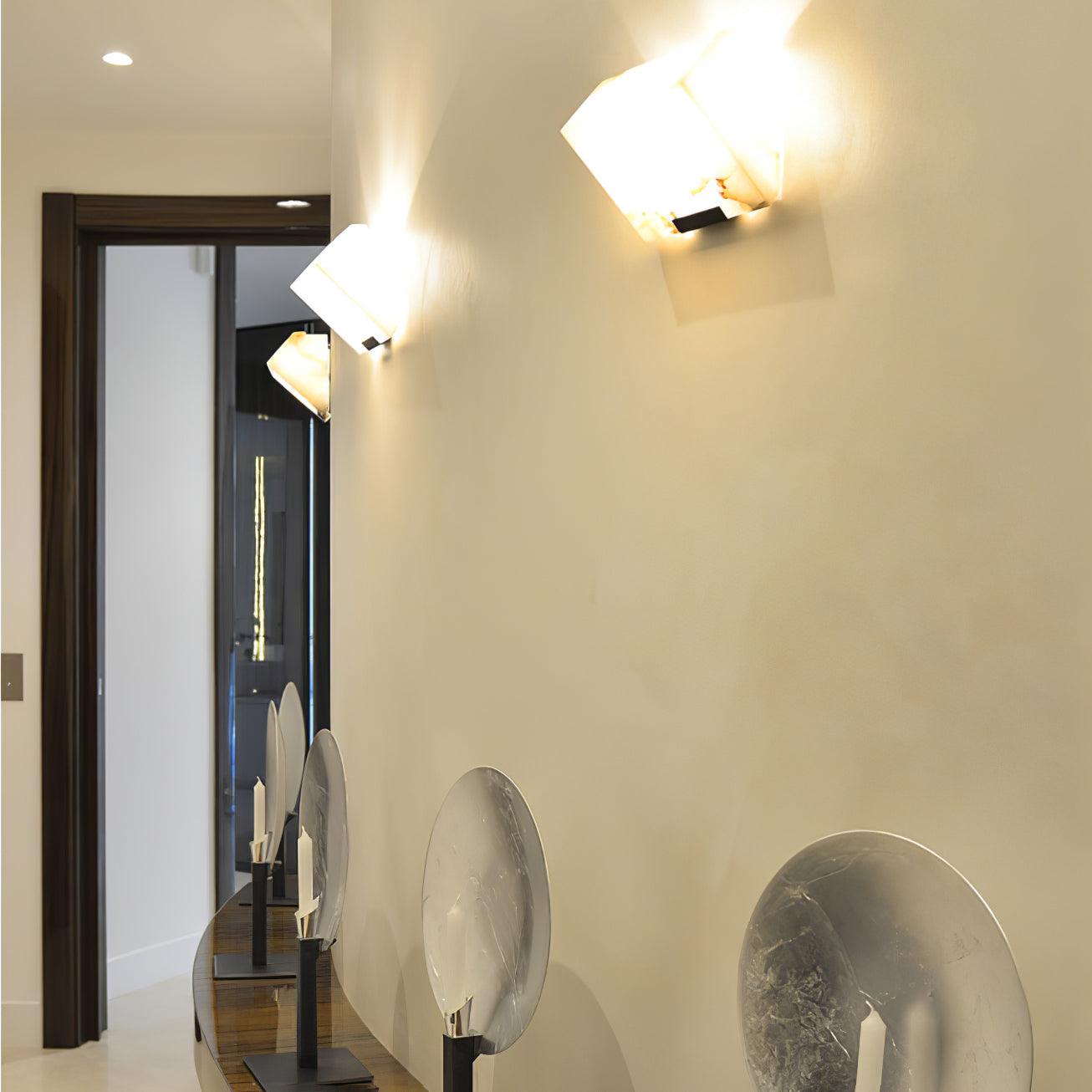 Block Alabaster Wall Sconce