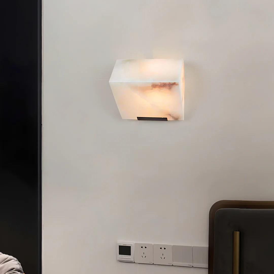 Block Alabaster Wall Sconce