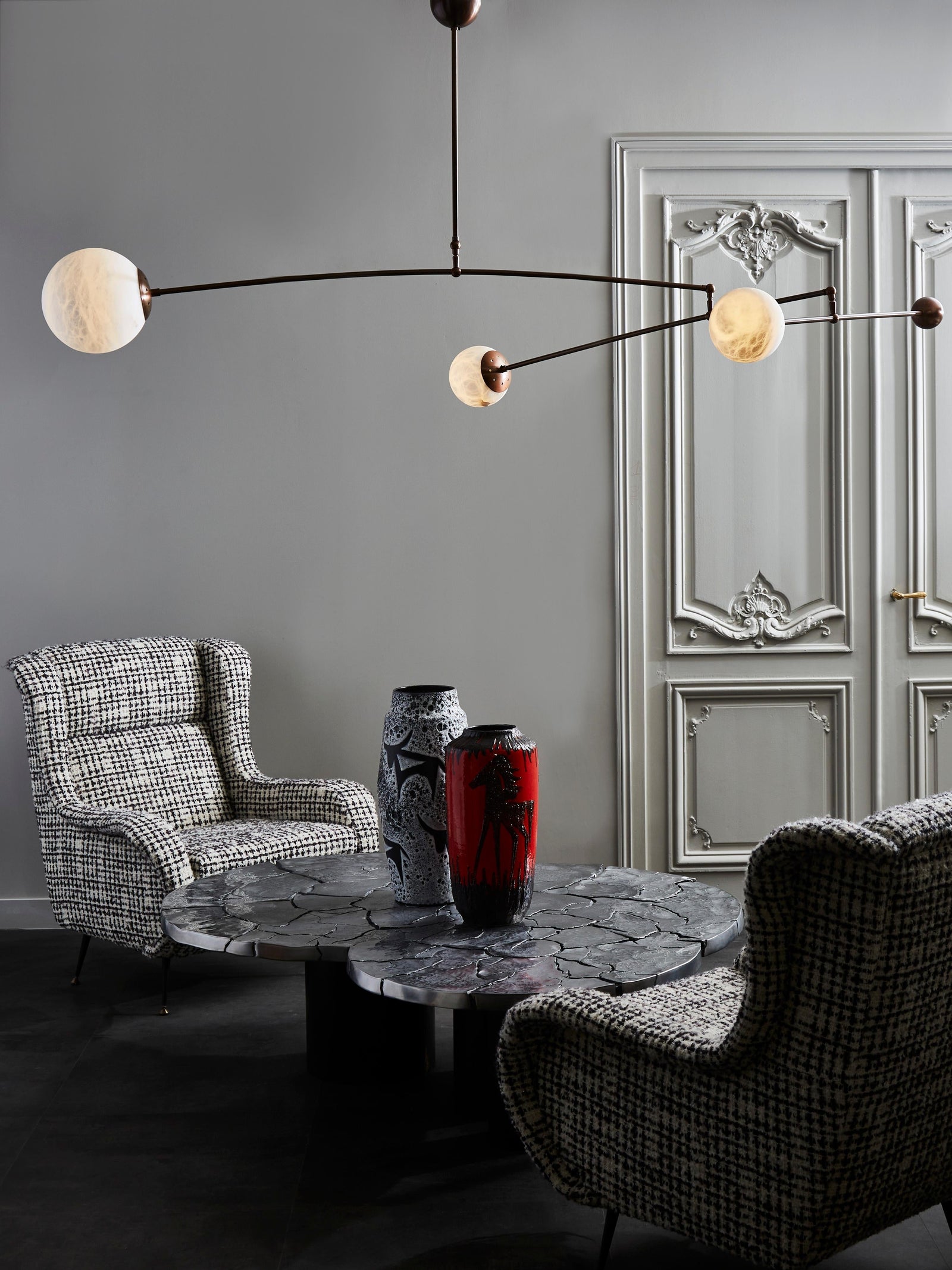 Alabaster Triple Mobile Chandelier