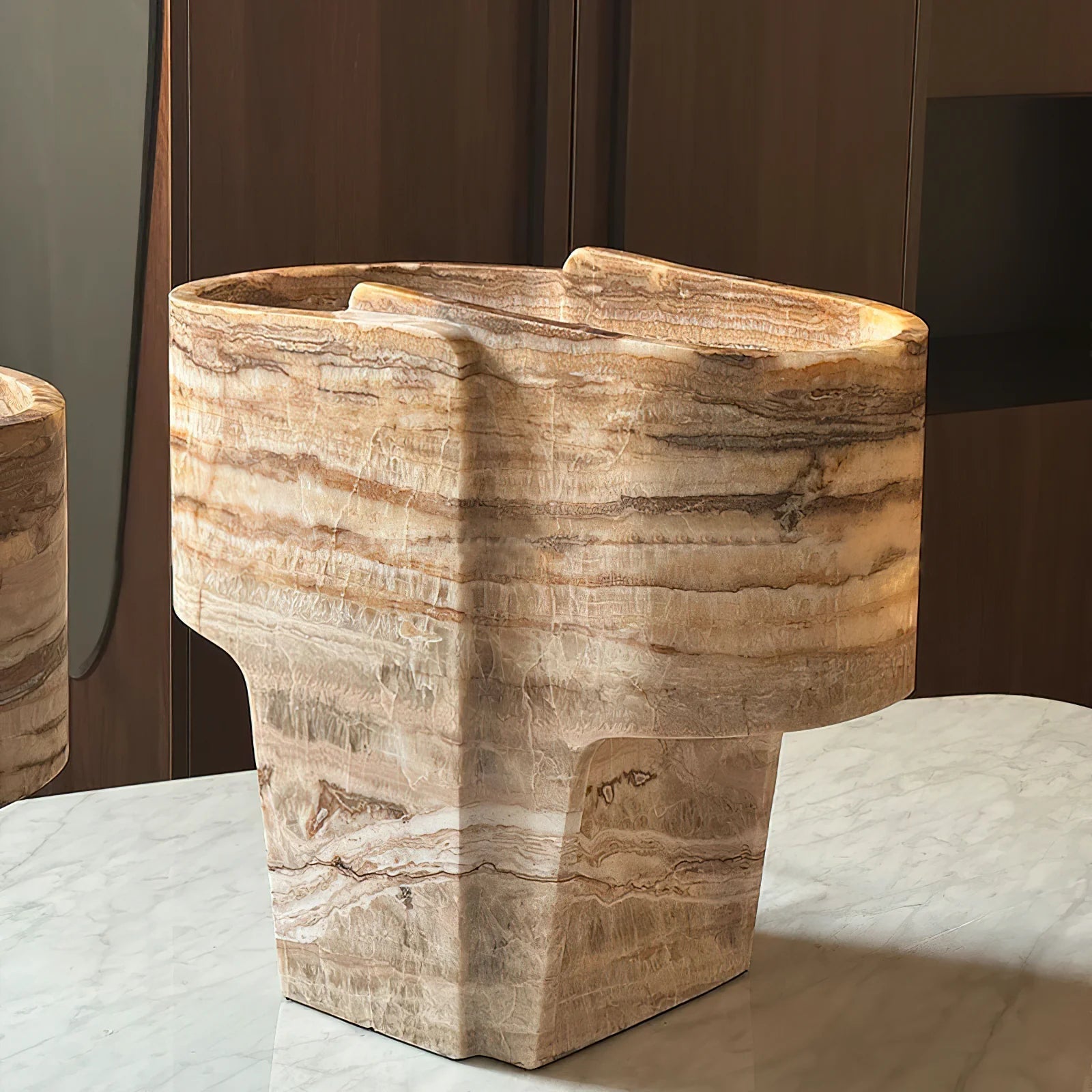 Brown Fantasy Onyx Table Lamp