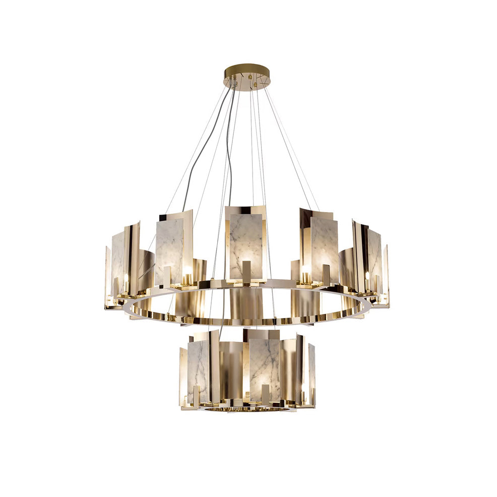 Cub Alabaster Chandeliers