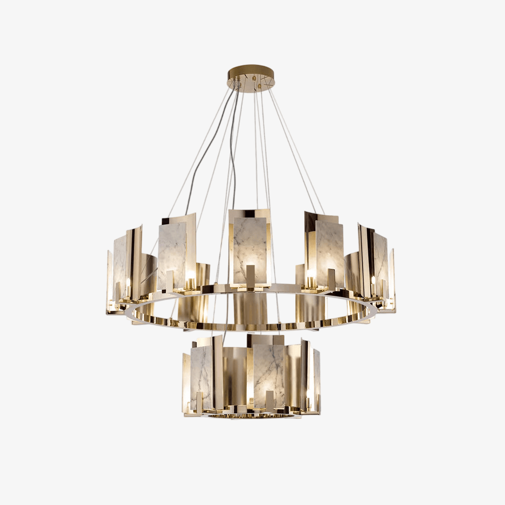 Cub Alabaster Chandeliers
