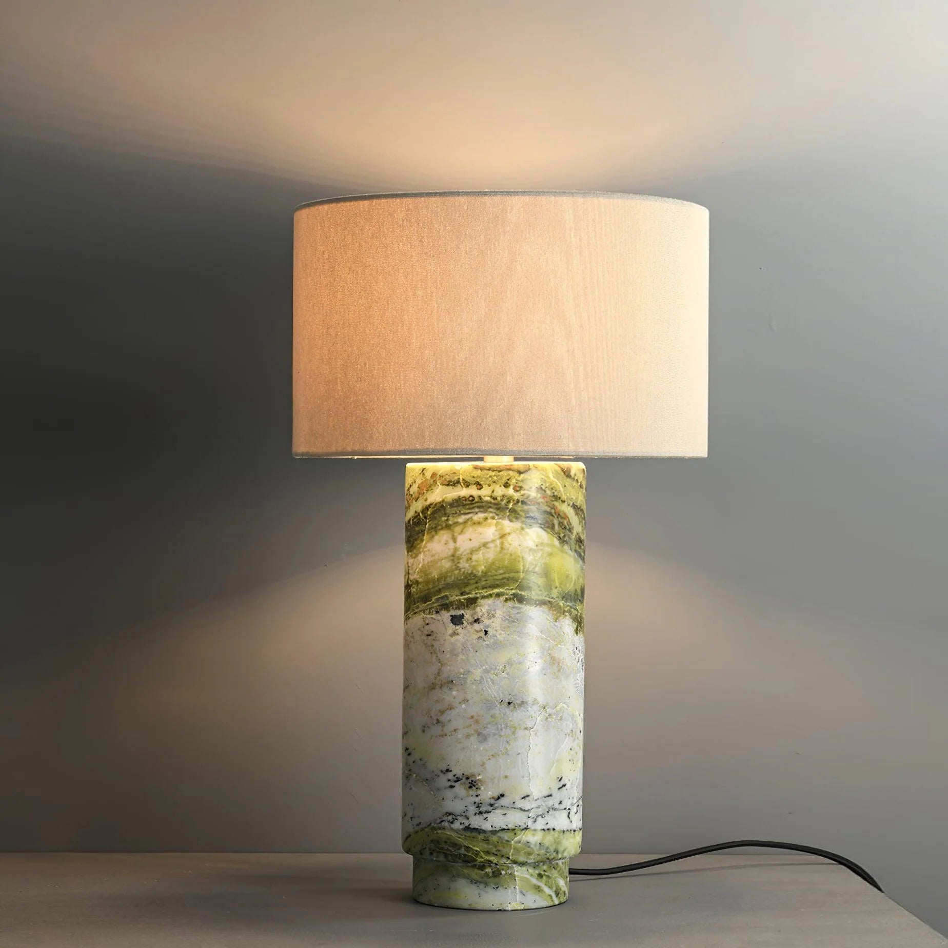 Cylindrical Marble Table Lamp
