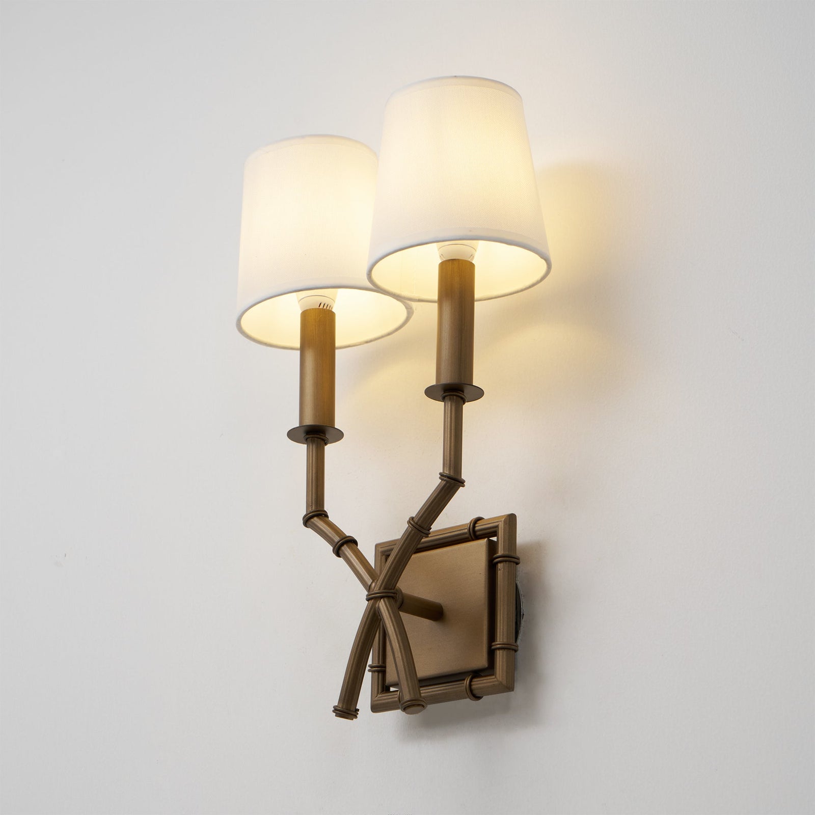 Double Arm Bamboo Sconce