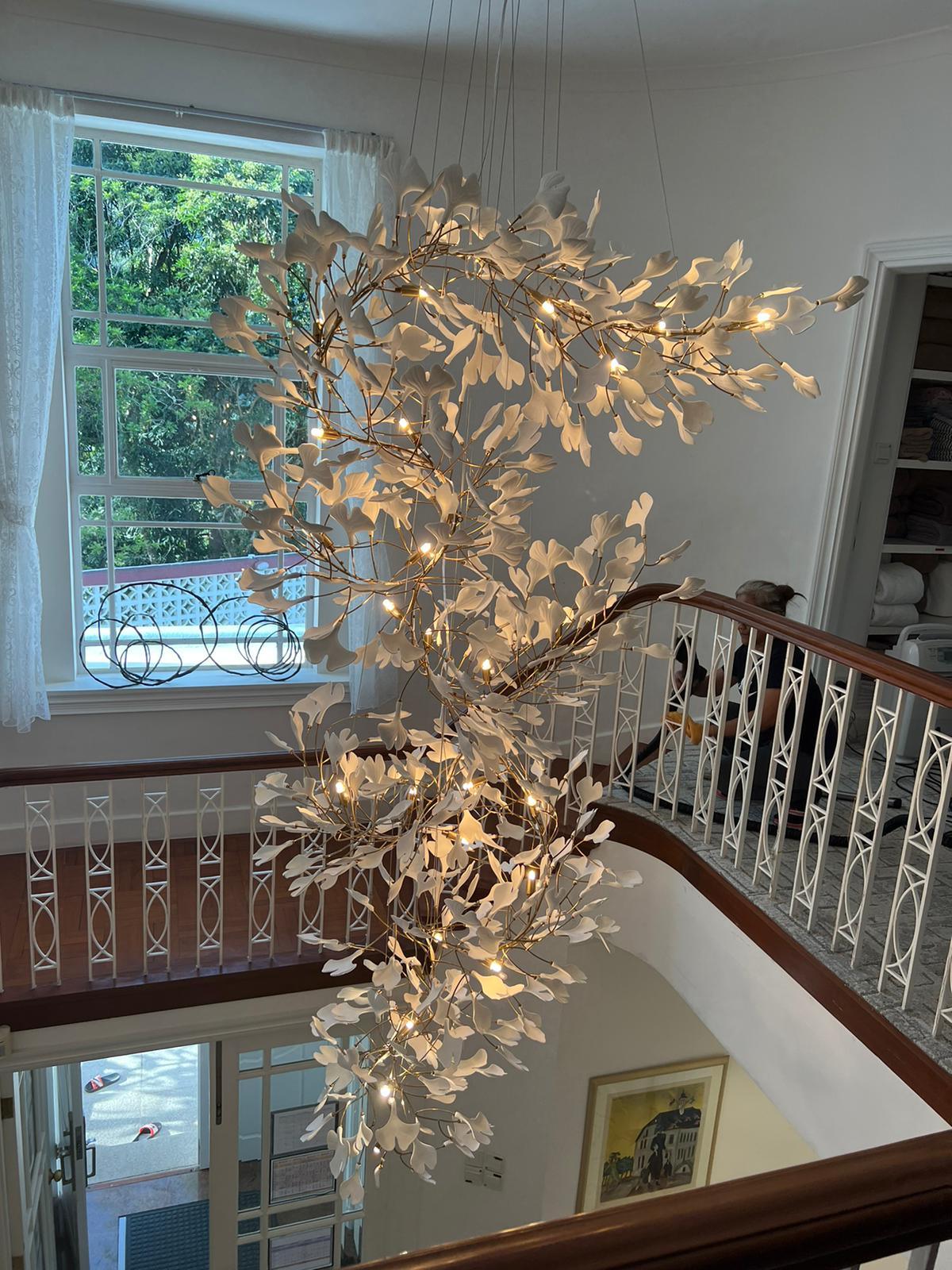 Carias Ceramic Ginkgo Chandelier Large