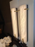 Golden Hoop Alabaster Wall Sconce