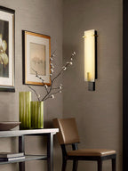 Golden Hoop Alabaster Wall Sconce