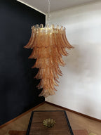 Huge Italian Murano Glass Spiral Chandelier