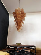 Huge Italian Murano Glass Spiral Chandelier