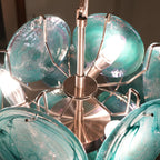 Murano Blue Disc Chandelier 24