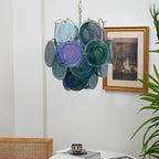 Murano Blue Disc Chandelier 24