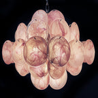 Murano Pink Disc Chandelier 36