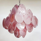 Murano Pink Disc Chandelier 36