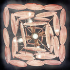 Murano Pink Disc Chandelier 36
