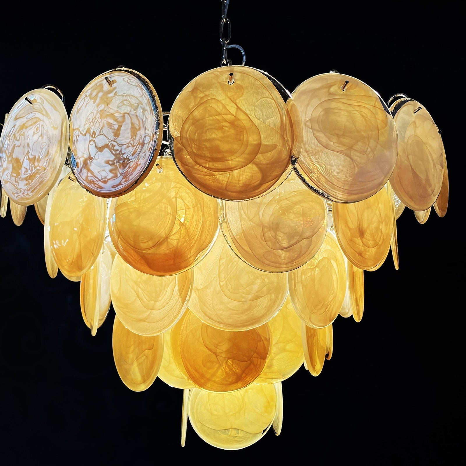 Murano Gold Disc Chandelier 57