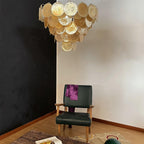 Murano Gold Disc Chandelier 57