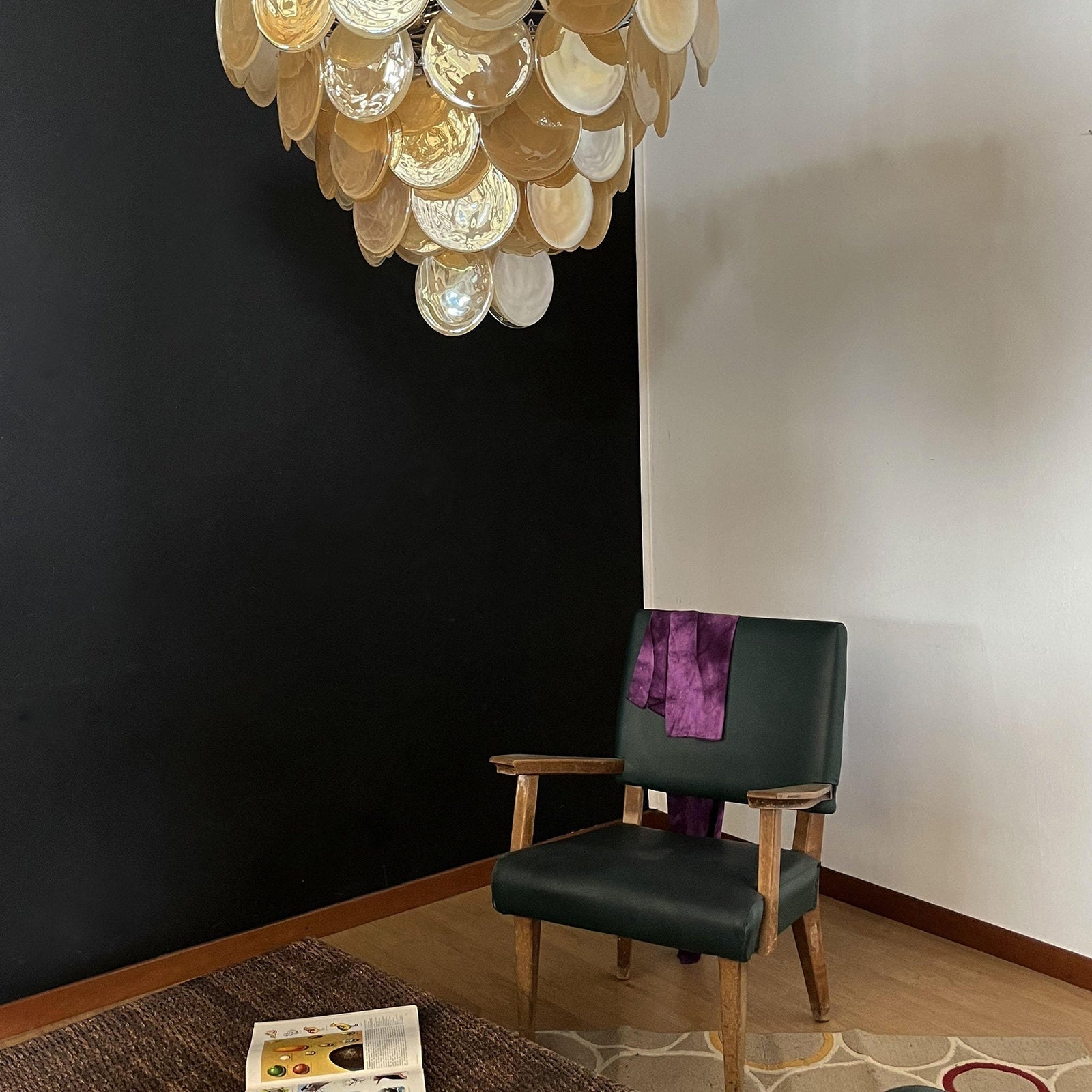 Murano Gold Disc Chandelier 57