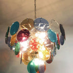 Murano Multicolored Disc Chandelier 57