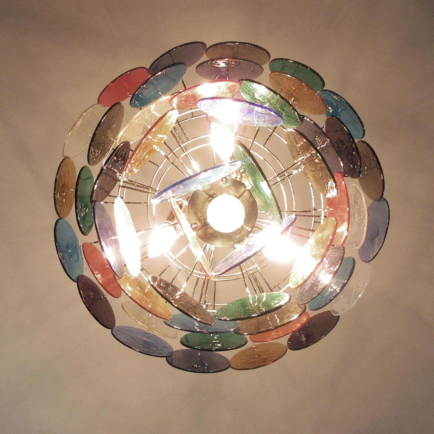 Murano Multicolored Disc Chandelier 57