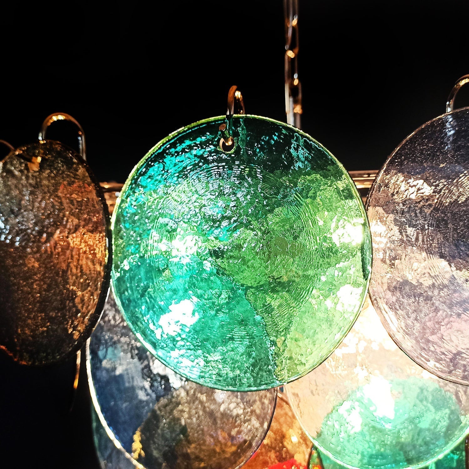 Murano Multicolored Disc Chandelier 57