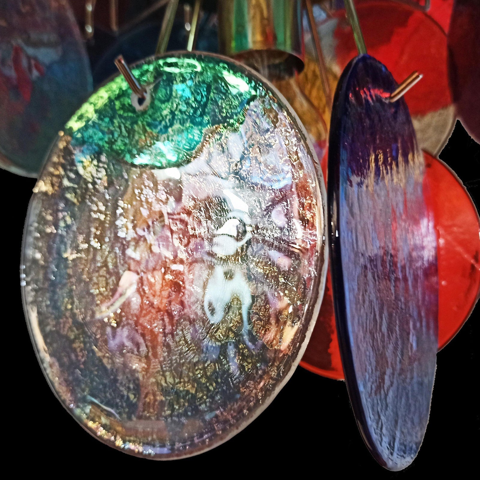 Murano Multicolored Disc Chandelier 57