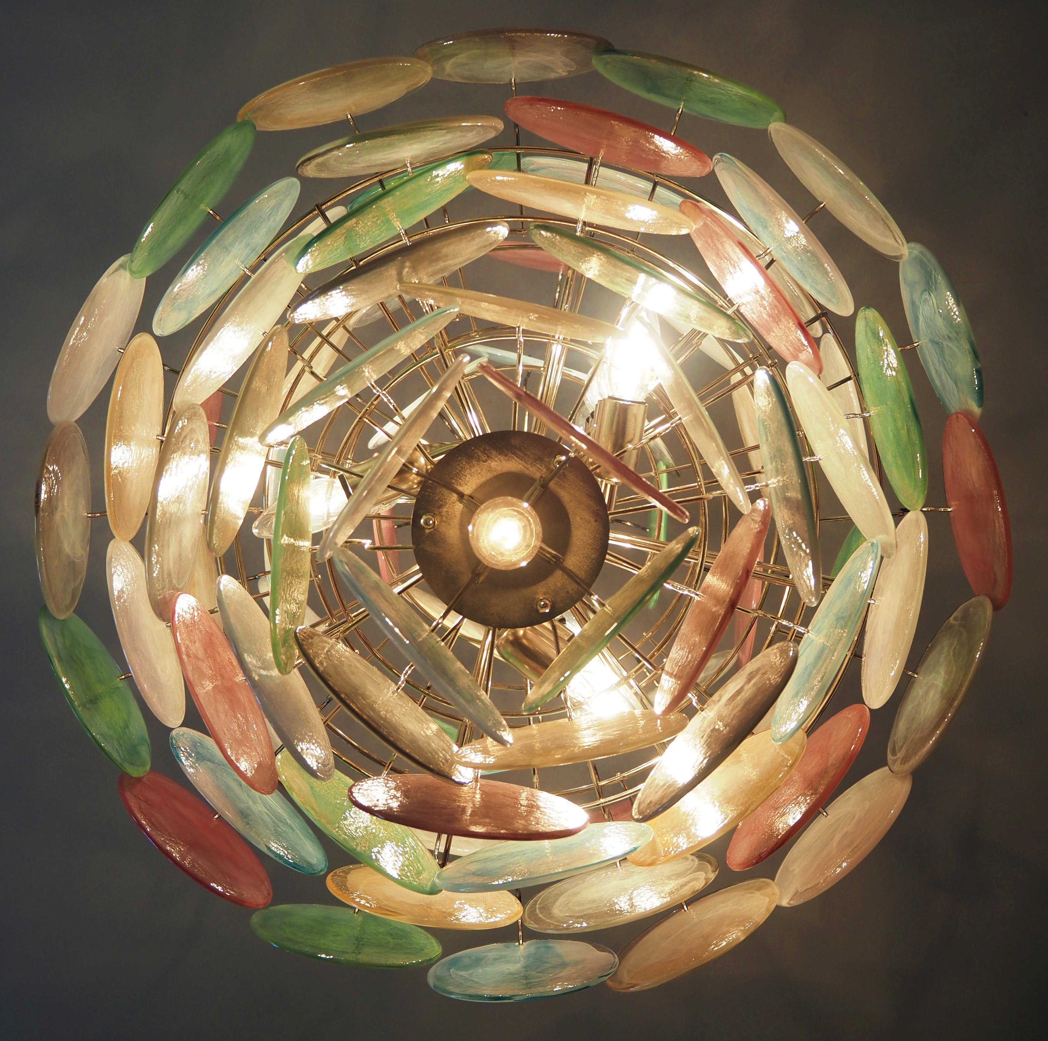 Murano Disc Chandelier Arlecchino 87