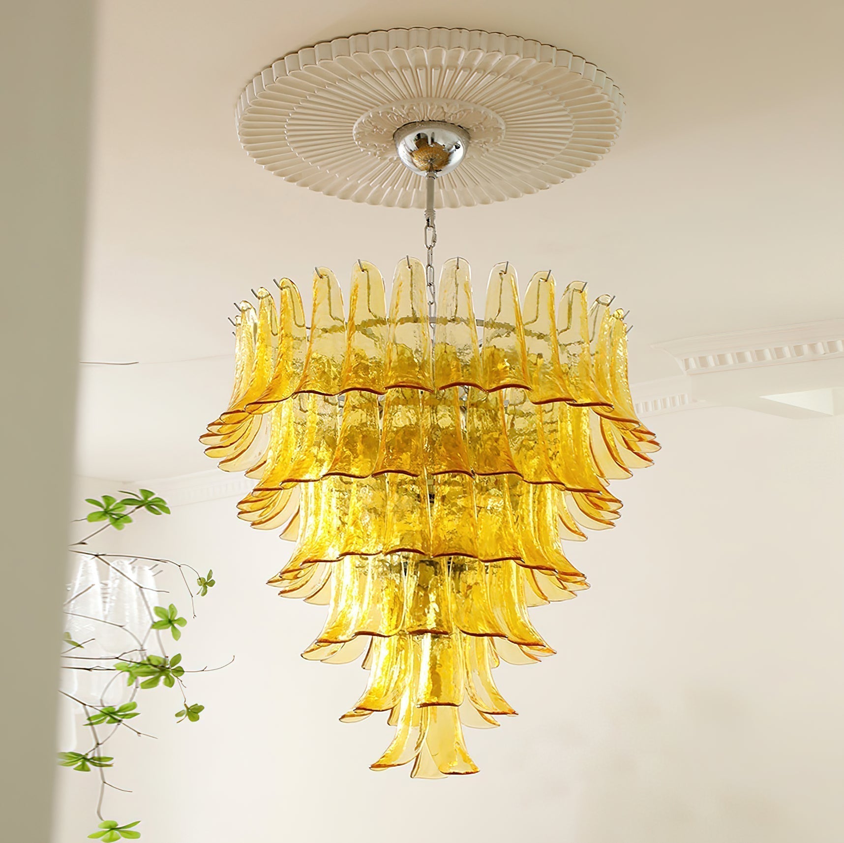 Murano Glass Petal Chandelier