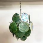 Murano Green Disc Chandelier 24