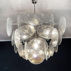 Murano Iridescent Grit Disc Chandelier 36