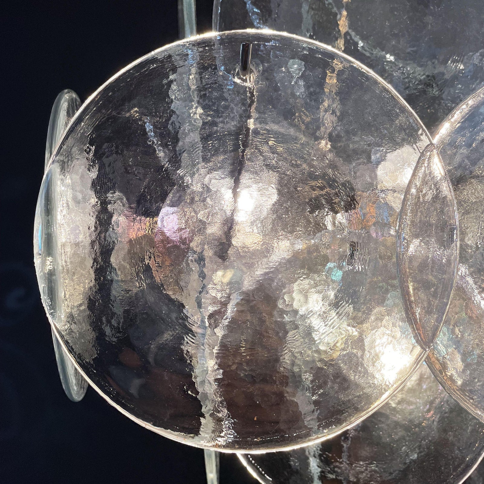 Murano Iridescent Grit Disc Chandelier 36