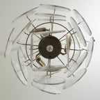 Murano Iridescent Grit Disc Chandelier 24