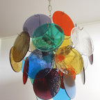 Murano Multicolored Disc Chandelier 24