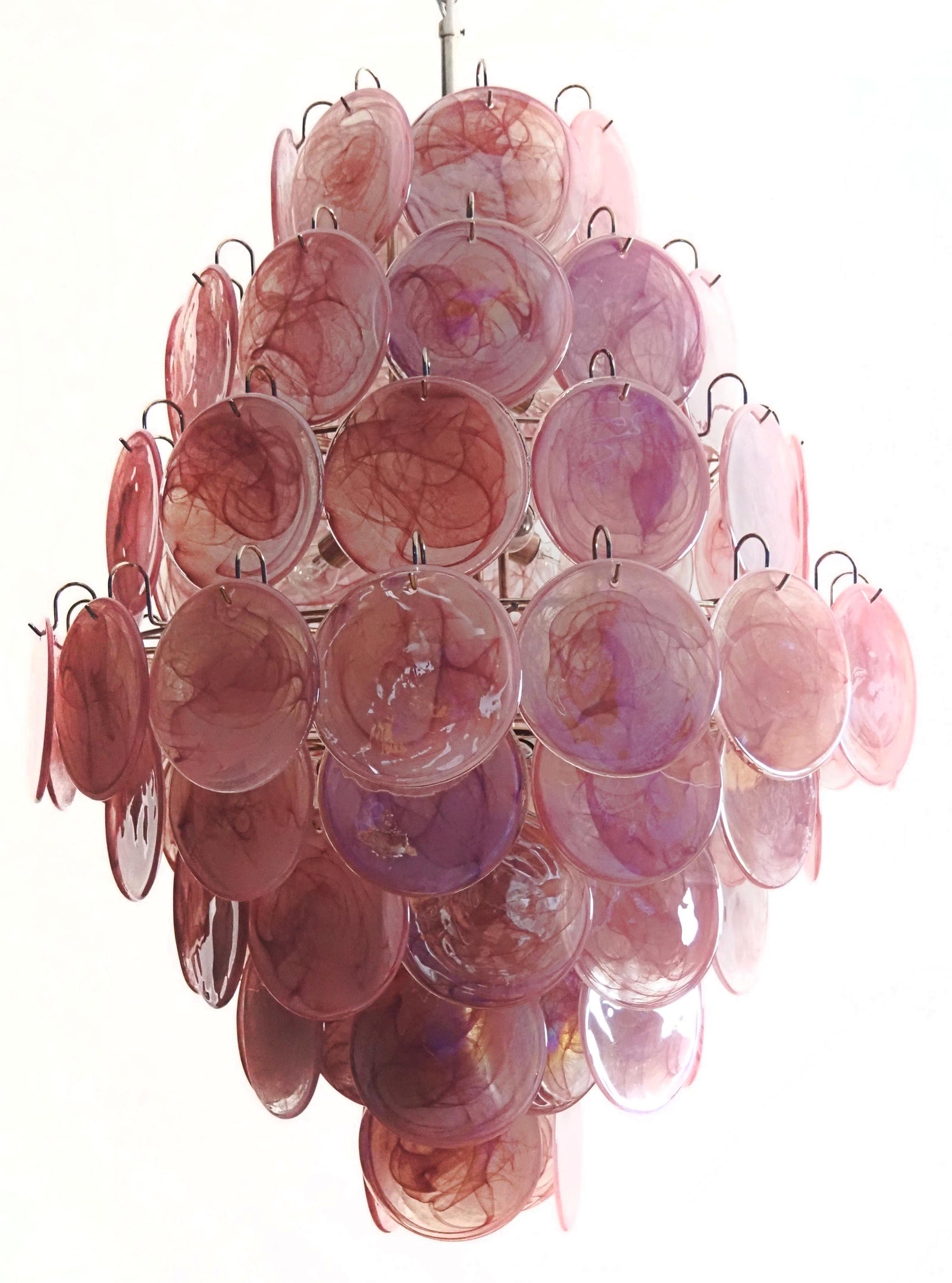 Murano Pink Disc Chandelier 87