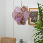 Murano Pink Disc Chandelier 24