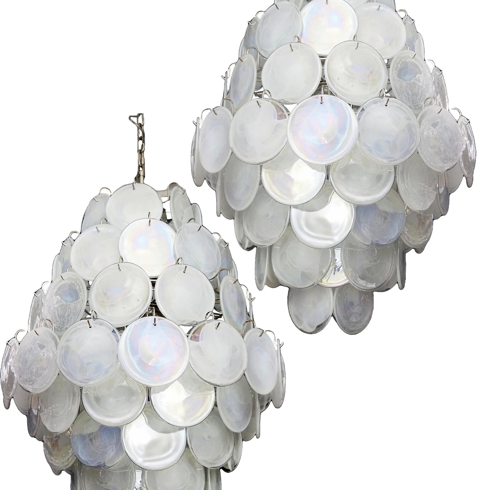 Murano White Disc Chandelier 87