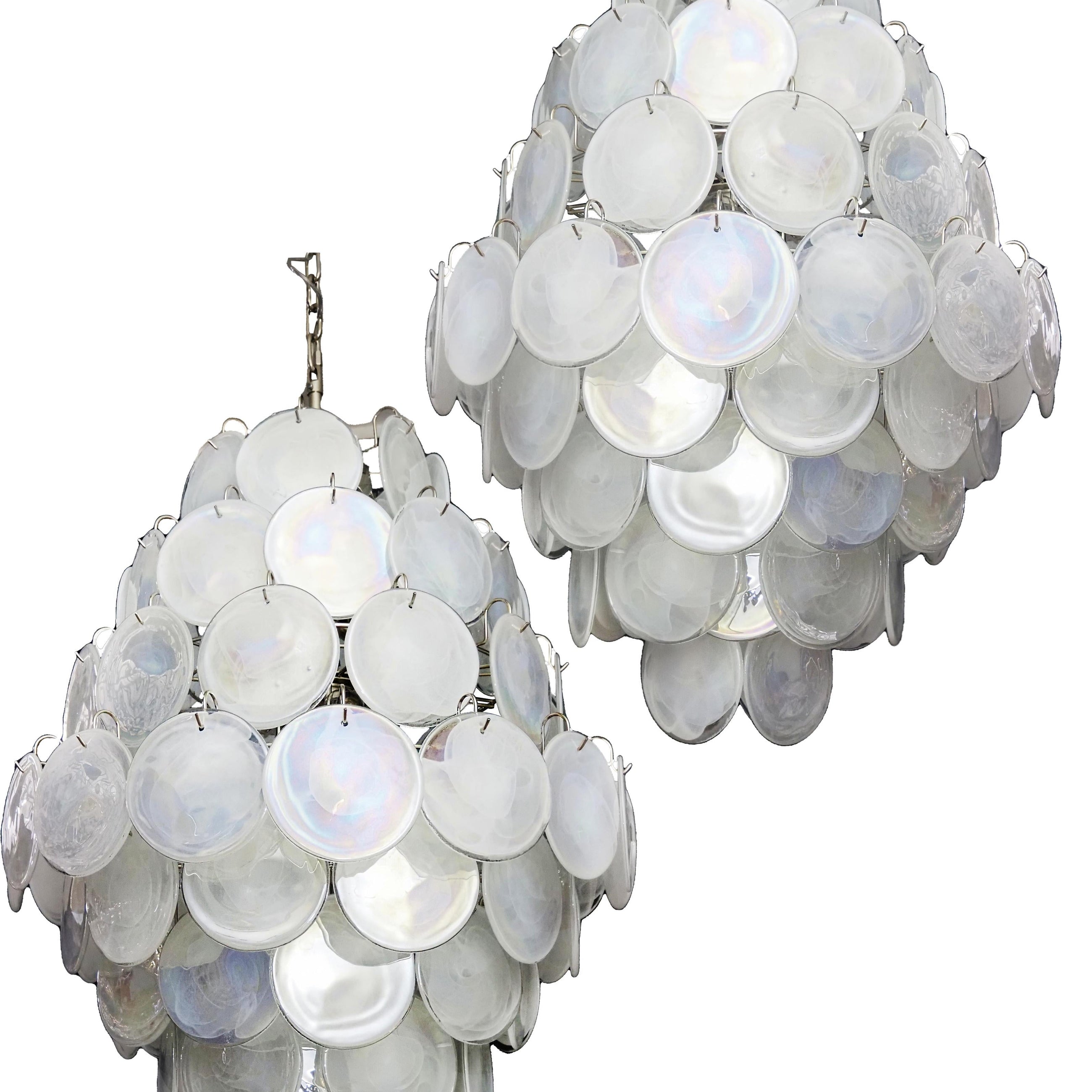 Murano White Disc Chandelier 87