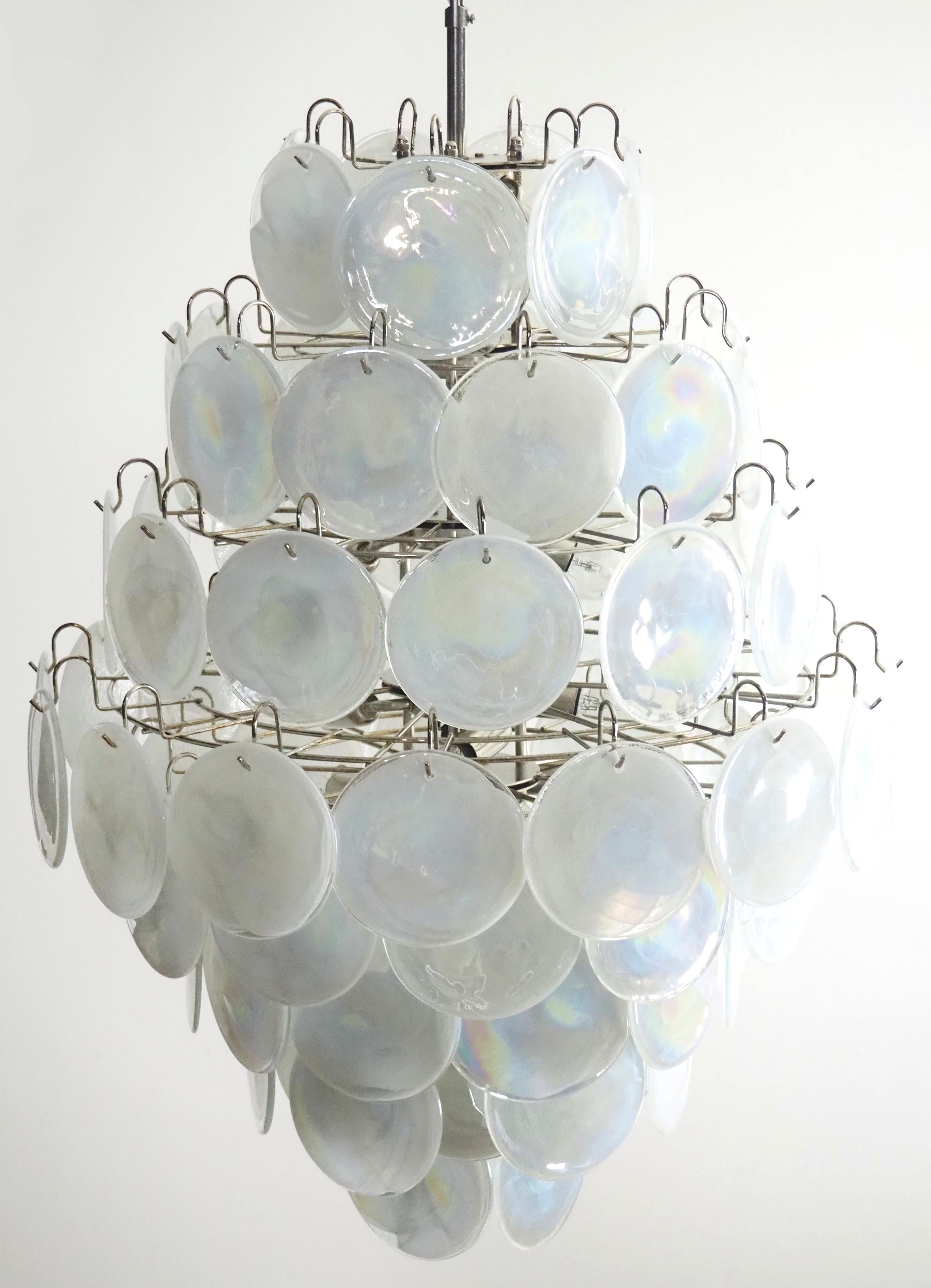 Murano White Disc Chandelier 87