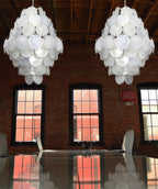 Murano White Disc Chandelier 87