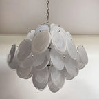 Murano White Disc Chandelier 36