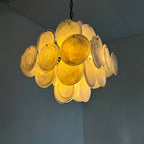 Murano White Disc Chandelier 36