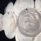 Murano White Disc Chandelier 36