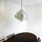 Murano White Disc Chandelier 36