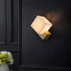 Piatt Cube Alabaster Wall Sconce