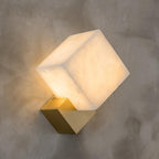 Piatt Cube Alabaster Wall Sconce