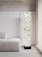 Alva Stacked Alabaster Floor Lamp